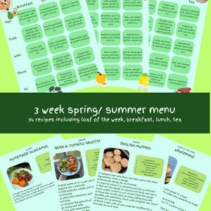 Menu printemps/été 2025 de trois semaines et 54 recettes
