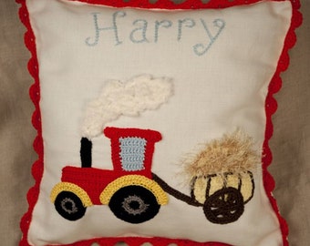 Personalised Farm Tractor Cushion ,Baby Gift, Baby Room, Personalized Pillow