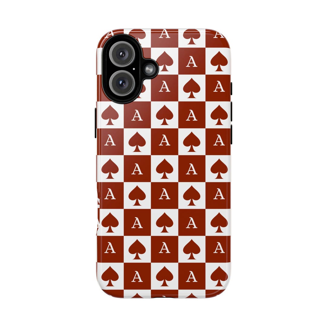 Ace of Spades iPhone Case | Red Checkerboard Casino Design - Etsy Australia