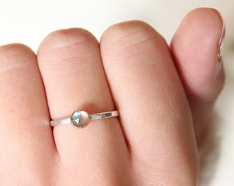 Labradorite Gemstone Solitare Ring, Gemstone Ring, Labradorite Ring, Mixed Metal Ring, Solitaire Ring, Grey Stone Ring, Everyday Ring