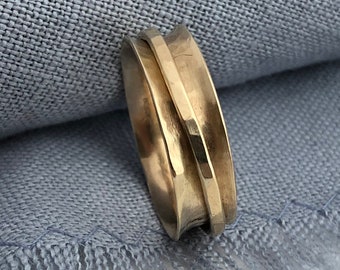 Gold Spinner Ring - Silver Spinner Ring - Gold Ring - Wedding Band - Greek Ring - Spinning Ring - Worry Ring - Gold Spinner Ring