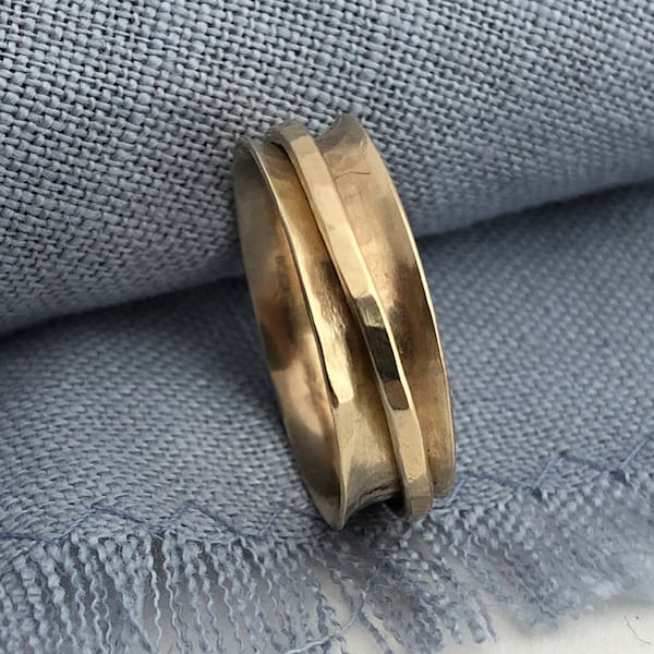 Gold Spinner Ring - Silver Spinner Ring - Gold Ring - Wedding Band - Greek Ring - Spinning Ring - Worry Ring - Gold Spinner Ring