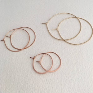 Hammered Hoops in Gold, Silver and Rose Gold in Three Sizes, Hoop Earrings, Designer Hoops, Boho Hoops, Round Hoops, Everyday Hoops image 6