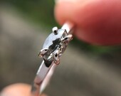 Salt and Pepper Diamond Ring - Gold Ring - Silver Ring - Gold Band Ring - Diamond Ring - Grey Diamond -Engagement Ring - Alt Bridal