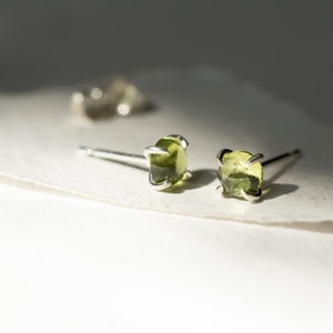 Peridot Gemstone Studs, Green Studs, Peridot Earrings, August Birthstone, August Birthday, Peridot Jewellery image 5