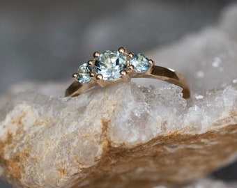 Aquamarine Ring, Aquamarine Ring, Aquamarinr Engagement Ring, March Gift