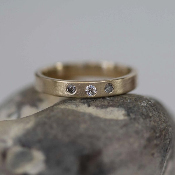 Salt and Pepper Wedding Band Etsy