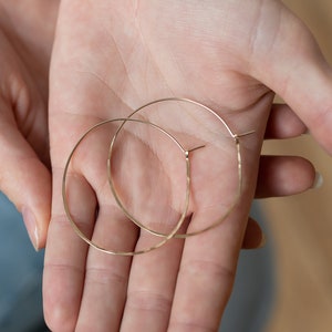 Hammered Hoops in Gold, Silver and Rose Gold in Three Sizes, Hoop Earrings, Designer Hoops, Boho Hoops, Round Hoops, Everyday Hoops image 3