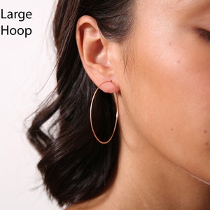 Hammered Hoops in Gold, Silver and Rose Gold in Three Sizes, Hoop Earrings, Designer Hoops, Boho Hoops, Round Hoops, Everyday Hoops image 5