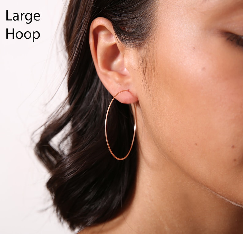 Hammered Hoops in Gold, Silver and Rose Gold in Three Sizes, Hoop Earrings, Designer Hoops, Boho Hoops, Round Hoops, Everyday Hoops image 5