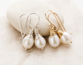 AA Grade Freshwater Pearl Earrings - Pearl Earrings - Bridal Earrings - June Birthstone - Pearl Jewellery - Pearl Gifts - June Baby