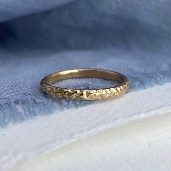 Lunar Ring - Gold Band - Wedding Band - Wedding Ring - Wedding Jewelry - Promise Ring - Textured Band - Silver Ring
