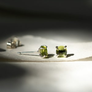 Peridot Gemstone Studs, Green Studs, Peridot Earrings, August Birthstone, August Birthday, Peridot Jewellery image 1
