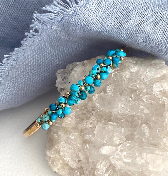 Turquoise Gemstone Bangle Turquoise Jewellery Blue Jewellery