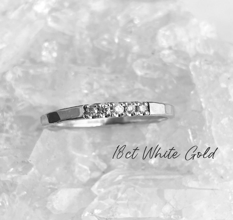 5 Salt and Pepper Diamond Band Diamond Gold Band Wedding Band Diamond Wedding Band Diamond Wedding Ring Alternative Bridal image 2