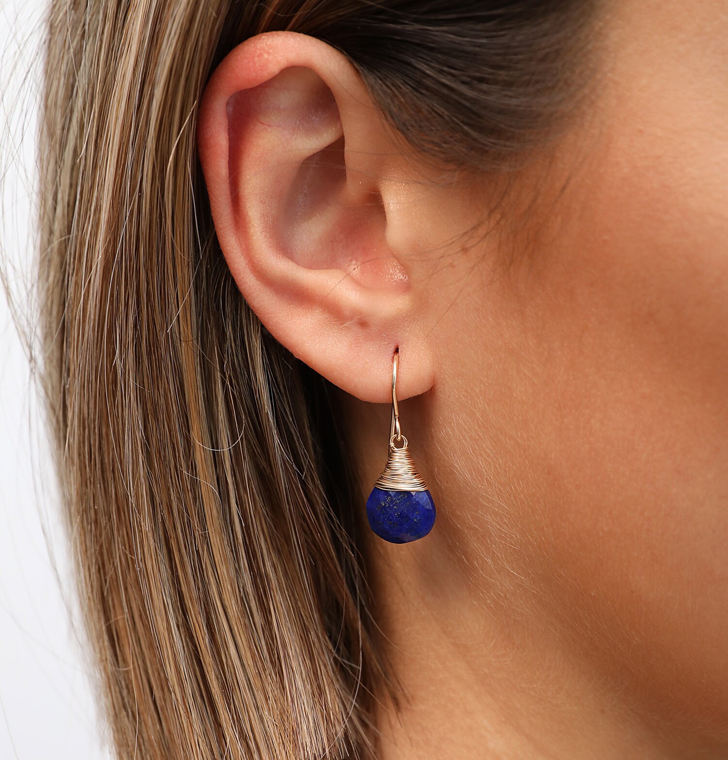 partij Kunstmatig Meevoelen Lapis Lazuli Drop Oorbellen in goud of zilver blauwe teardrop - Etsy België