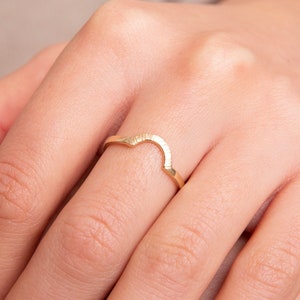 Sun Up Ring 1.8mm - Hope - Sunrise - Gold Band - Silver Band - Shaped Wedding Band - Wedding Ring - Wedding Jewelry - Alternative Bridal