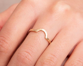 Sun Up Ring 1.8mm - Hope - Sunrise - Gold Band - Silver Band - Shaped Wedding Band - Wedding Ring - Wedding Jewelry - Alternative Bridal