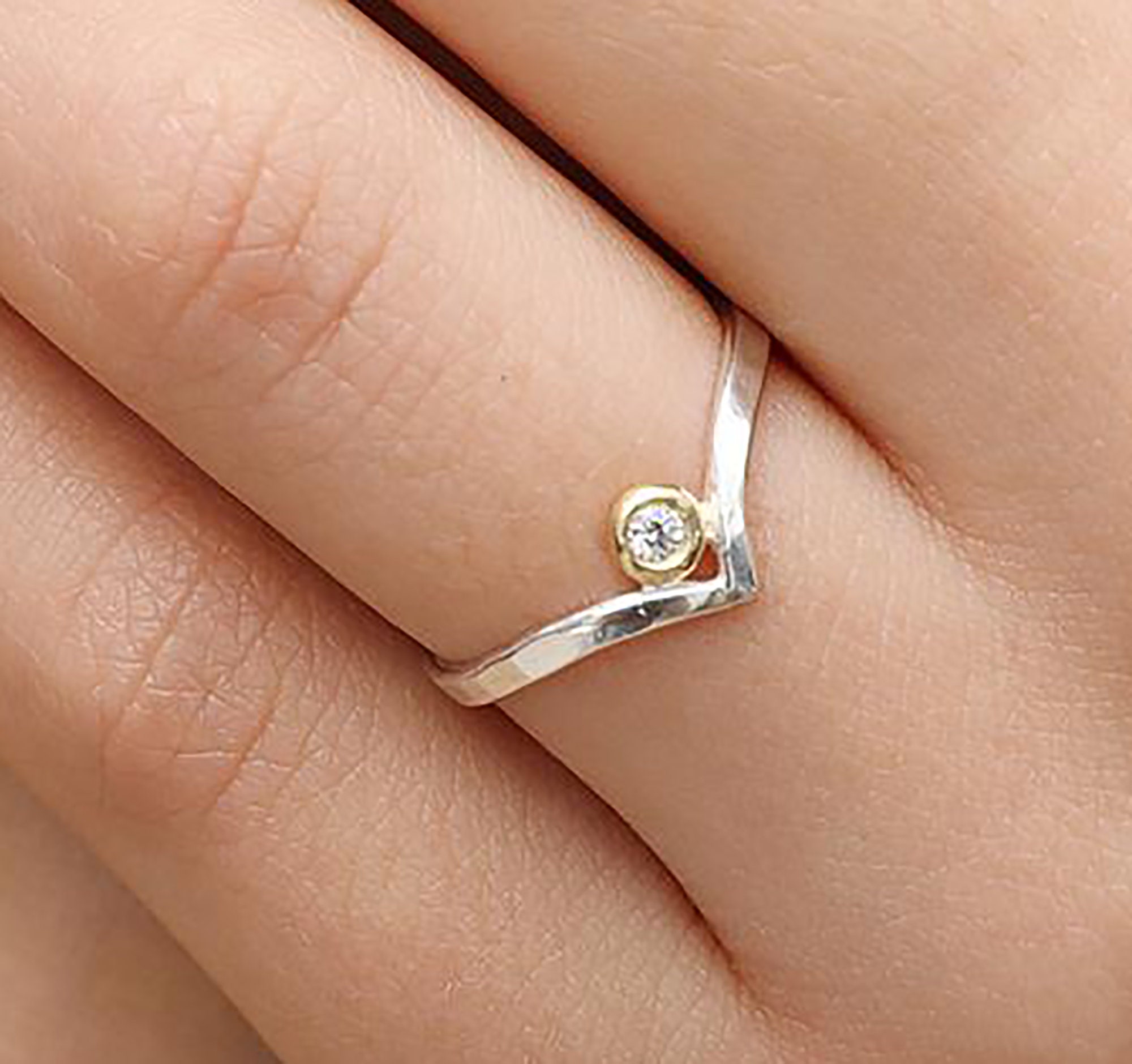 Diamond Wishbone Ring Gold Wishbone Ring Silver Wishbone Ring Crown Ring Crown Wedding Band Wishbone Ring Etsy