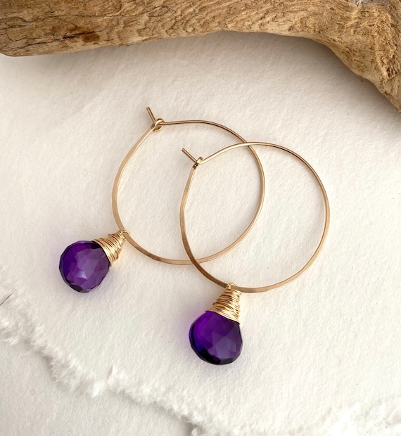 Amethyst hoops deals