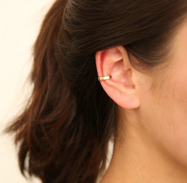 Hammered Ear Cuff in Silver, Gold & Rose Gold, Rose Gold Ear Cuff, Gold Ear Cuff, Silver Ear Cuff, Boho Ear Cuff, Handmade Ear Cuff, Earcuff image 4