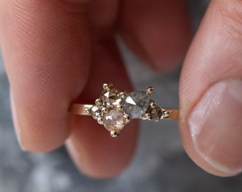 Tonal Salt and Pepper Diamond Ring