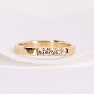 5 Salt and Pepper Diamond Band Diamond Gold Band Wedding Band Diamond Wedding Band Diamond Wedding Ring Alternative Bridal image 1