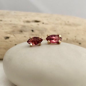 Mozambique Garnet Studs, Stud Earrings, Garnet Studs, Red Gemstone Studs, Garnet Earrings, January Birthstone, January Birthday Gift