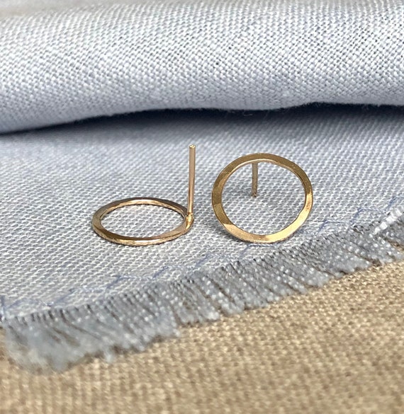 Orecchini A Cerchio Martellato In Argento 925 - Gioielli Artigianali Da Donna, Diametro 22mm, Eleganti E Minimal