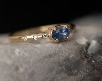 Cornflower Blue Sapphire Oval Ring, Sapphire Ring, September Birthstone, Sapphire Engagement Ring, Montana Sapphire Ring, Blue Sapphire Ring