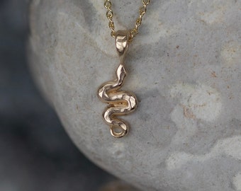 Gold Snake Pendant - Silver Necklace - Pendant Necklace - Snake Necklace - Snake Necklace - Asp Necklace