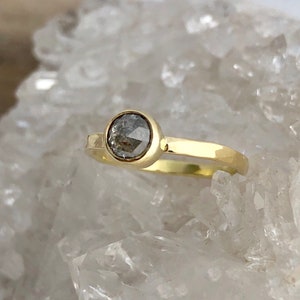 Salt and Pepper Round Diamond Ring Gold Ring Silver Ring Gold Band Ring Diamond Ring Silver Ring Engagement Ring Alt Bridal image 3