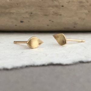 Little Leaf Studs in Gold and Silver, Small Leaf Studs, Leaf Earrings, Small Gold Studs,  Modern Studs, Nature Jewellery, Everyday Studs