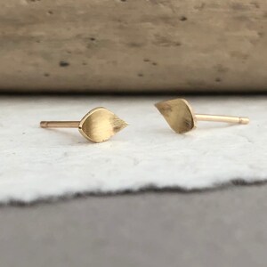 Little Leaf Studs in Gold and Silver, Small Leaf Studs, Leaf Earrings, Small Gold Studs,  Modern Studs, Nature Jewellery, Everyday Studs