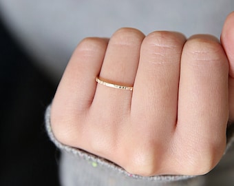Slender Etched Ring - Silver Wedding Band, Gold Wedding Ring, Thin Wedding Band, Thin Wedding Ring, Slender Ring, Textured Ring, Etched Band