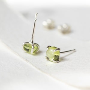 Peridot Gemstone Studs, Green Studs, Peridot Earrings, August Birthstone, August Birthday, Peridot Jewellery image 4