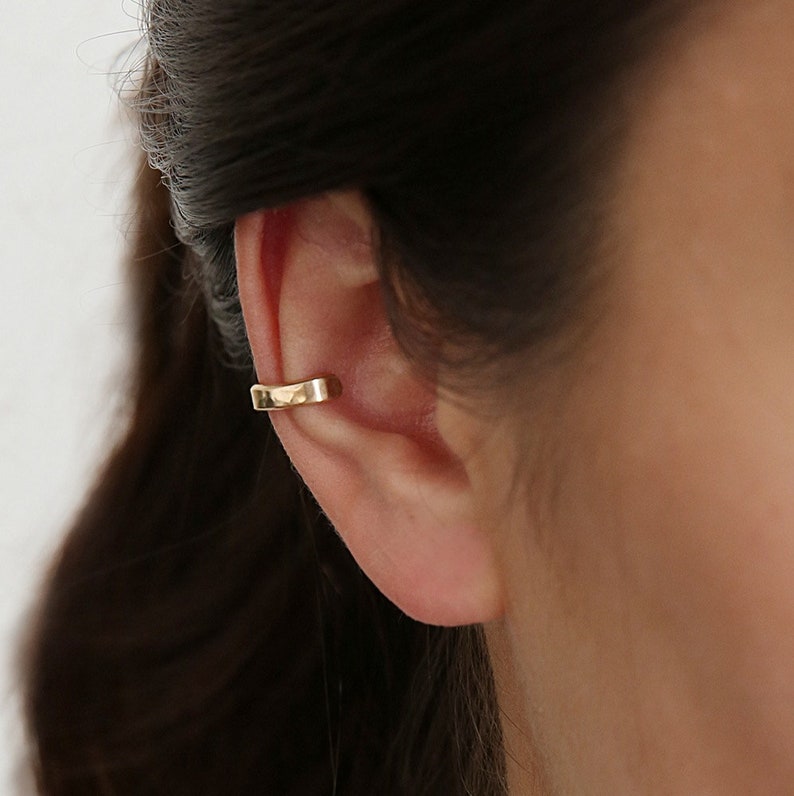 Hammered Ear Cuff in Silver, Gold & Rose Gold, Rose Gold Ear Cuff, Gold Ear Cuff, Silver Ear Cuff, Boho Ear Cuff, Handmade Ear Cuff, Earcuff image 1