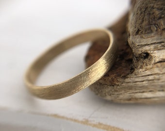 Shore Band - Gold Band - Wedding Band - Wedding Ring - Wedding Jewellery - Matte Gold Band - Satin Matte Gold - Gold Wedding Ring