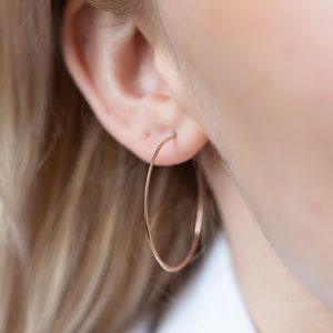 Hammered Hoops in Gold, Silver and Rose Gold in Three Sizes, Hoop Earrings, Designer Hoops, Boho Hoops, Round Hoops, Everyday Hoops image 2