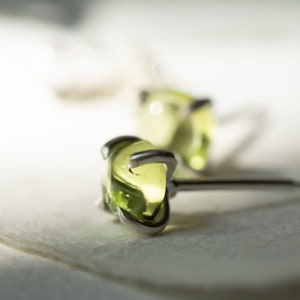 Peridot Gemstone Studs, Green Studs, Peridot Earrings, August Birthstone, August Birthday, Peridot Jewellery image 3