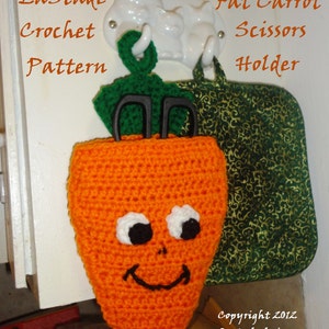 Carrot Kitchen Scissors Holder Crochet Pattern Instant PDF Digital Download