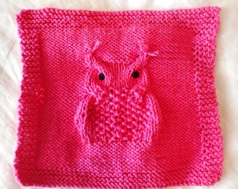 Hootie Hoo Owl Dish Cloth Knitting Pattern