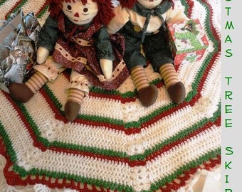 Crochet Pattern Holiday Christmas Tree Skirt PDF instant digital download