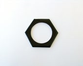 Black White Bangle-Resin Black Bangle-Geometric Bangle-Black Resin Bangle-Resin Jewellery-Modern Jewelry-Geometric Jewellery