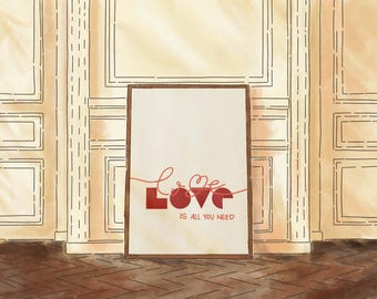 Love Quote Art Print, Minimalist Typography, Romantic Home Decor (Digital Download)
