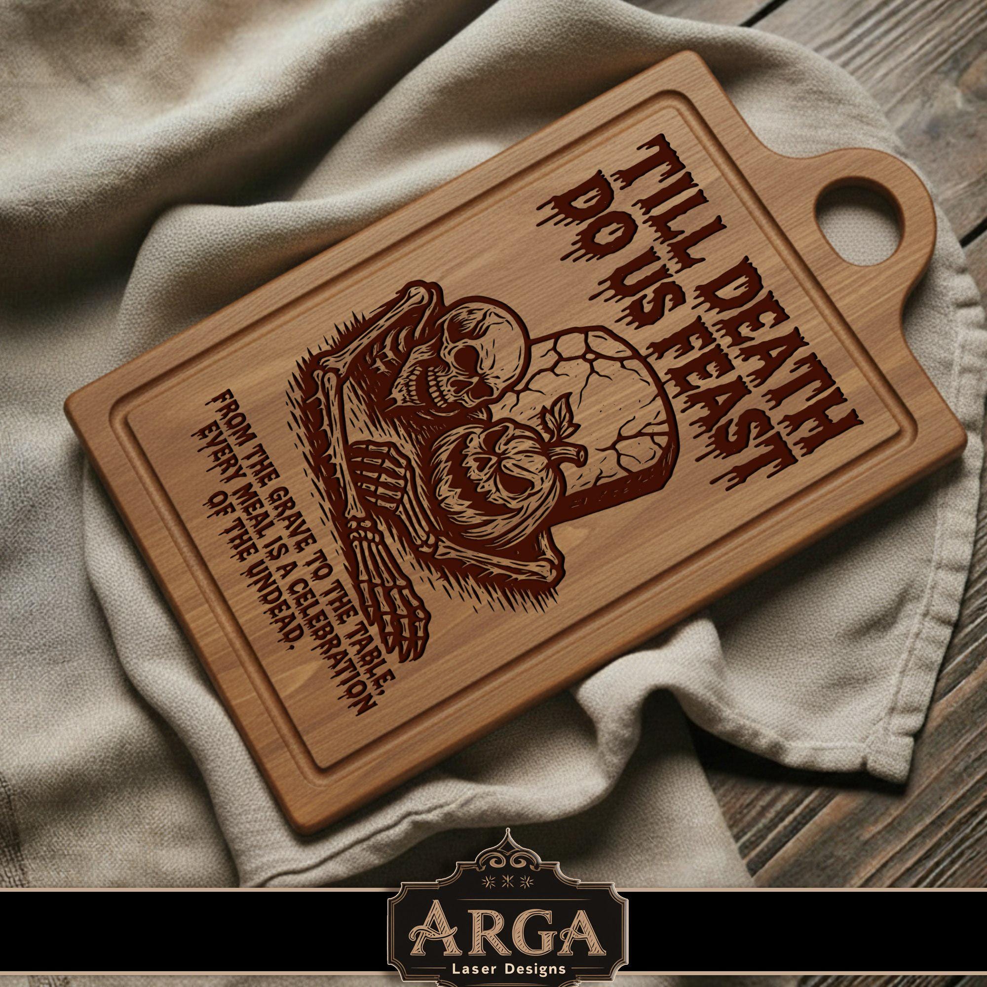 Horror Skeleton Board SVG Laser File: Cutting Board Design (digital ...