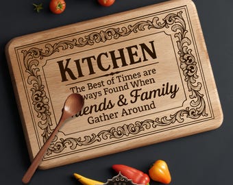 Friends and Family Gatter SVG laser file for cutting board, Rectangular cutting board SVG, charcuterie board laser file, SVG laser engraving