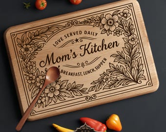 Mamas Küche Charcuterie Board SVG Laser-Datei: Schneidebrett Design (digitaler Download)