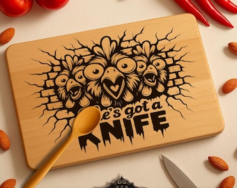Cutting Board Laser File: She's Got a Knife SVG (Digital Download)