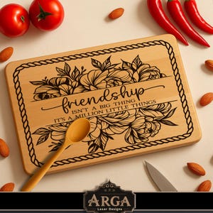 Friendship Quotes, SVG laser file for cutting board, Rectangular cutting board SVG, charcuterie board laser file, SVG laser file engraving